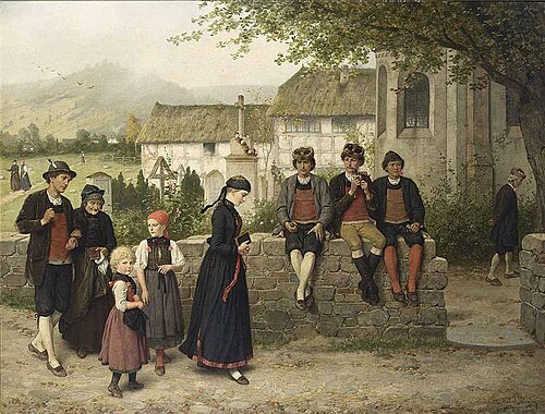 Der Kirchgang, 1890, Hubert Salentin