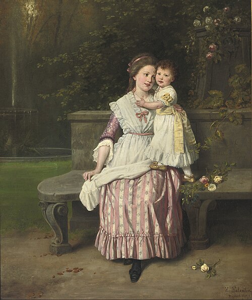 Mother's little flower, 1875, Hubert Salentin