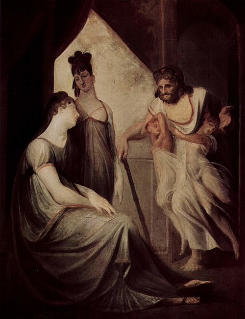 Thetis bittet Hephaistos, für ihren Sohn Achilleus eine Rüstung zu schmieden, 1803, Johann Heinrich Füssli