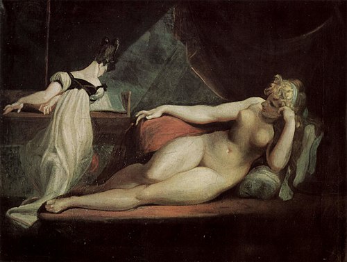 Laying Nude and piano player, 1799, Johann Heinrich Füssli