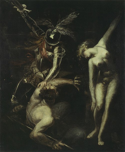 Britomart Delivering Amoretta from the Enchantment of Busirane, 1824, Johann Heinrich Füssli