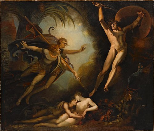 Satan, von Ithuriels Speer berührt, 1779, Johann Heinrich Füssli
