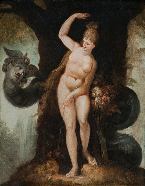The Serpent tempting Eve (Satan's first address to Eve), 1802, Johann Heinrich Füssli