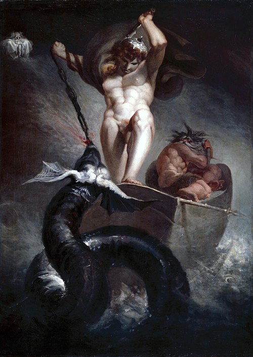Thor luttant contre le serpent de Midgard, 1790, Johann Heinrich Füssli