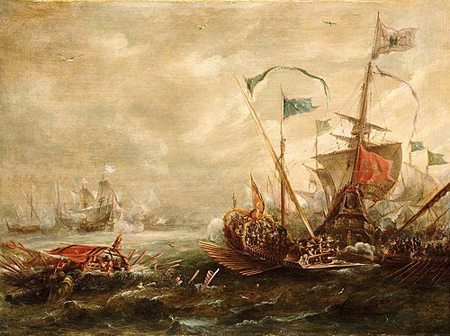 Spanish engagement with Barbary pirates, 1650, Andries van Eertvelt