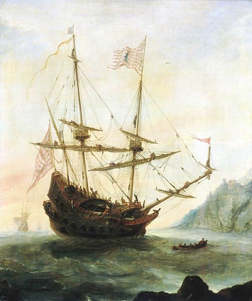 The 'Santa Maria' at Anchor, 1628, Andries van Eertvelt