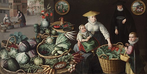Gemüsemarkt (Juli-August), 1590, Jean-Baptiste le Saive II