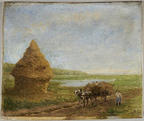 Charrette attelée à un cheval, 1930, Ernest Peulot