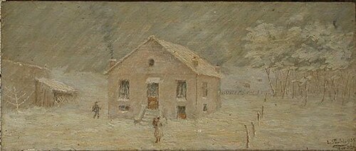Maison sous la neige, 1925, Ernest Peulot