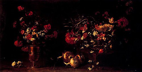 Vases and onions, 1650, Mario Nuzzi