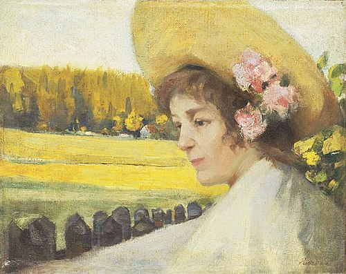 Portrait of a Woman with Hat, , Ferenc Paczka