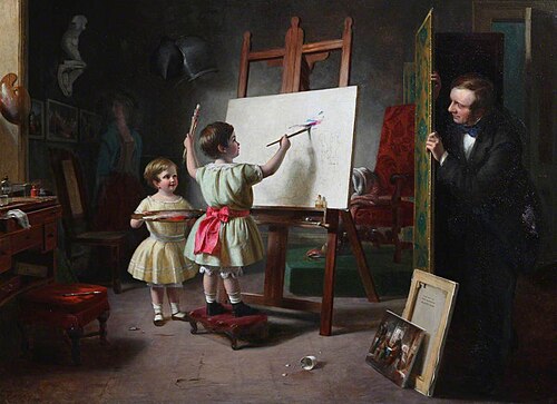 Mischief: The Artist's Studio, 1855, Thomas Brooks