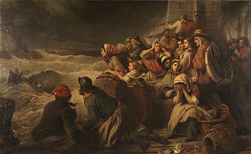The Lifeboat Going to the Rescue, 1861, Thomas Brooks