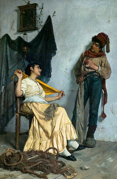 Weaving Nets, 1883, Frank Bramley