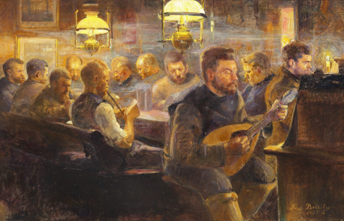 Evening in the mess., 1908, Aage Bertelsen