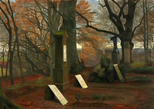 A churchyard., 1920, Aage Bertelsen