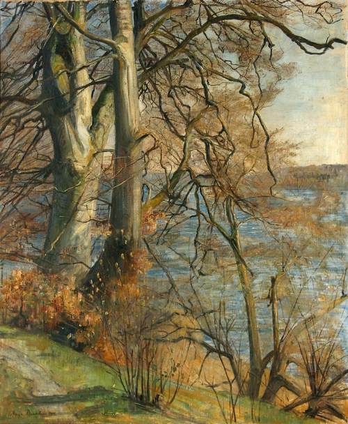 Trees by a lake., 1918, Aage Bertelsen