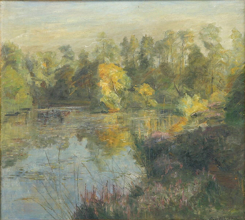 A forest pond in late summer., 1918, Aage Bertelsen