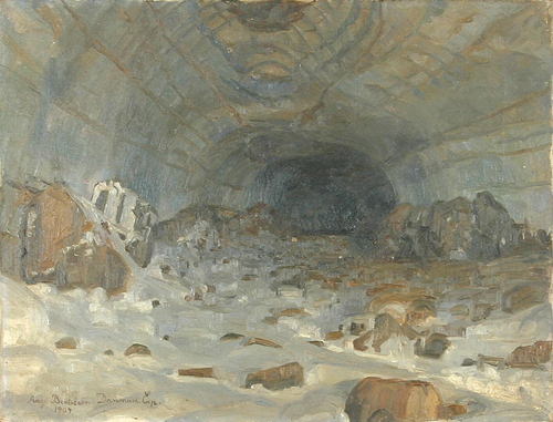 A cave in a glacier, Greenland., 1907, Aage Bertelsen