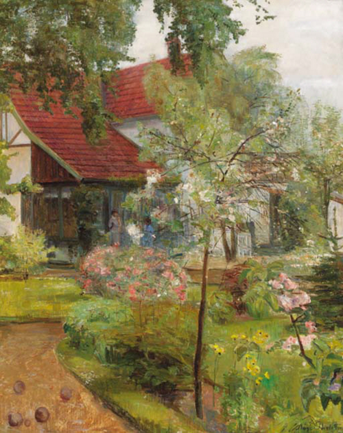 A garden in bloom., 1918, Aage Bertelsen