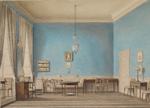 Interior from Vallø., 1850, Andreas Juuel