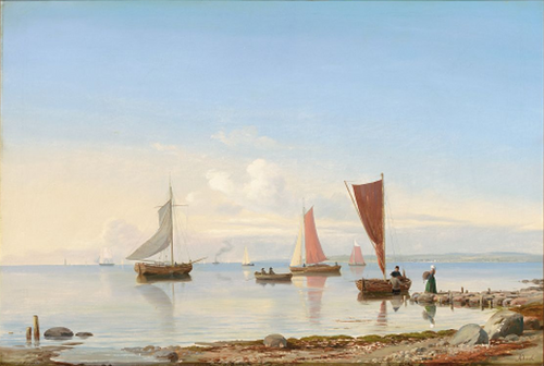 A beach at the Sound., 1850, Andreas Juuel