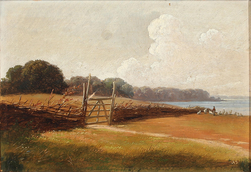 Landscape with a shepherd and his sheep, , Andreas Juuel