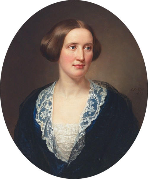 Portrait of Ida Marie Bille née Bille-Brahe., 1854, August Schiøtt