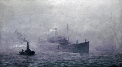The Copenhagen-Malmö ferry Sverige in Copenhagen., 1909, Benjamin Olsen