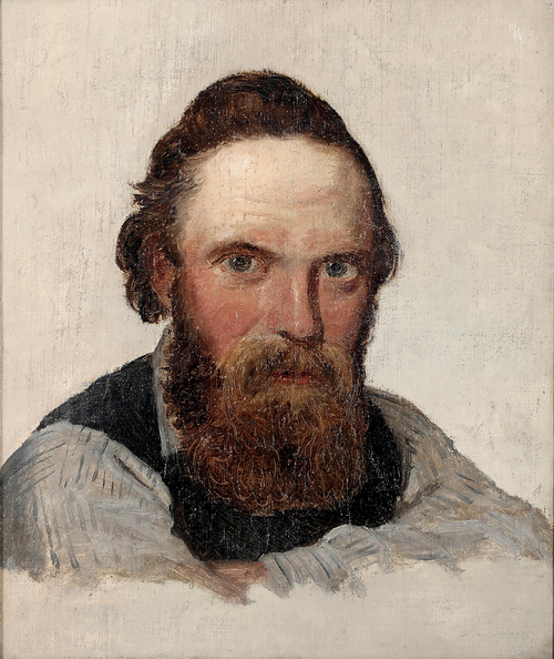 Study of the head of a man., 1850, Carl Balsgaard