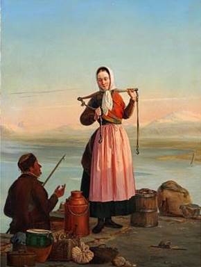 Young Woman Waiting for a Boat, 1849, Carl Balsgaard