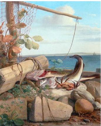 Still-life with Fish and Crab, 1893, Carl Balsgaard