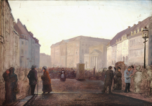 Højbro Plads near Christiansborg Palace. Sketch., 1872, Carl Christian Andersen