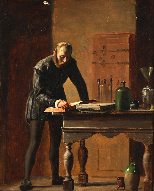An alchemist in his Laboratory., 1877, Carl Christian Andersen