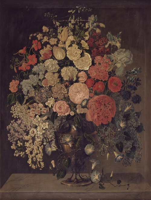 En stor vase med blomster, 1821, Carl Christian Seydewitz