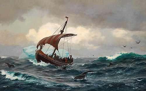 Summer in the Greenland coast circa year 1000, 1875, Carl Rasmussen