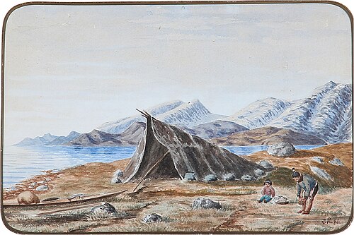 From a Greenlandic settlement, 1886, Carl Rasmussen
