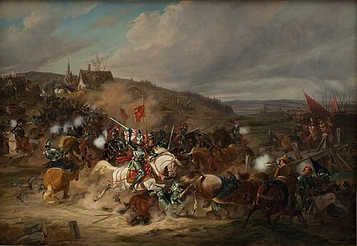Daniel Rantzau bemægtiger sig Tureby Bro i Skåne under Syvårskrigen 1563-1570, 1839, Christian Frederik Carl Holm