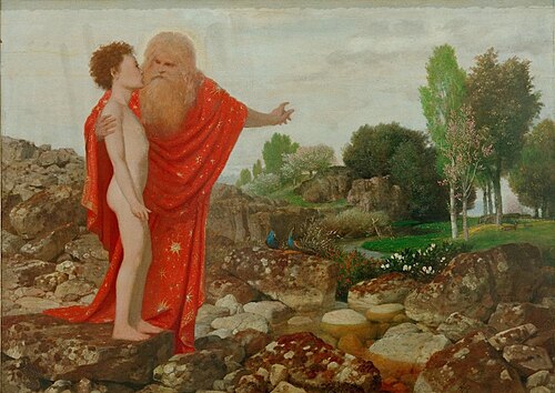 Dieu le Père montre à Adam le Paradis, 1871, Arnold Böcklin
