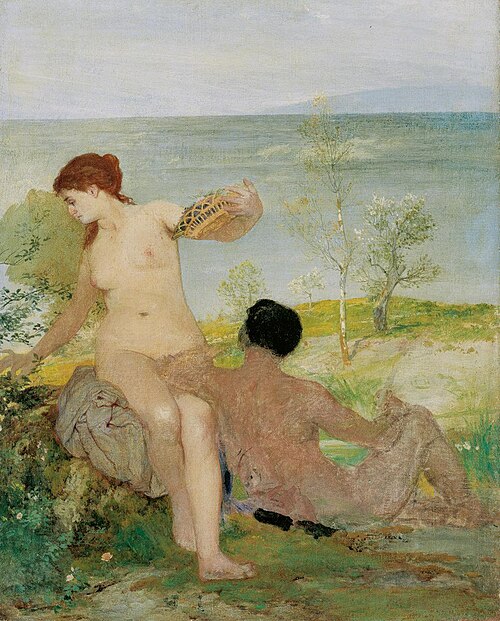 Liebespaar auf einem Hügel, 1863, Arnold Böcklin