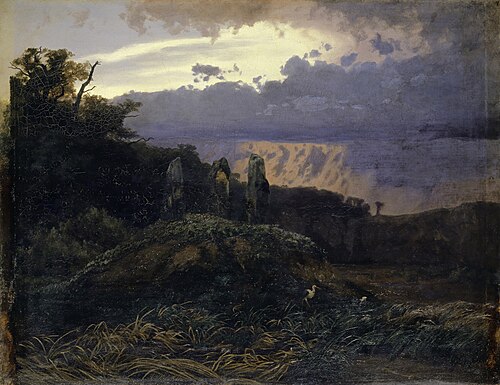 The megalithic tomb, 1847, Arnold Böcklin