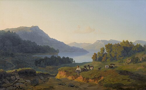 Mountain lake, 1846, Arnold Böcklin