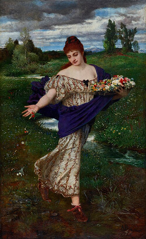 Flora, scattering flowers, 1875, Arnold Böcklin