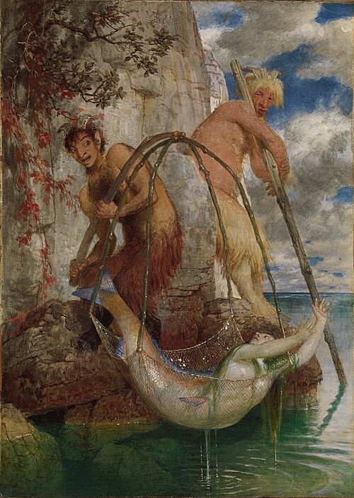 Two fishing Pans, 1874, Arnold Böcklin
