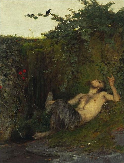 Faune et le merle, 1863, Arnold Böcklin