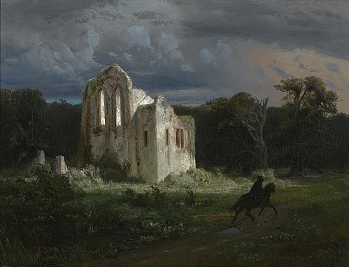 Moonlit Landscape, 1849, Arnold Böcklin