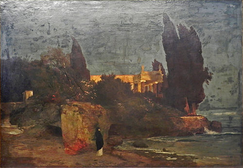 Villa by the Sea, version I, 1864, Arnold Böcklin