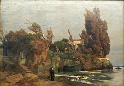 Villa by the Sea, version II, 1865, Arnold Böcklin