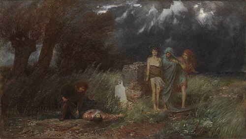 A Murderer pursued by Furies, 1870, Arnold Böcklin