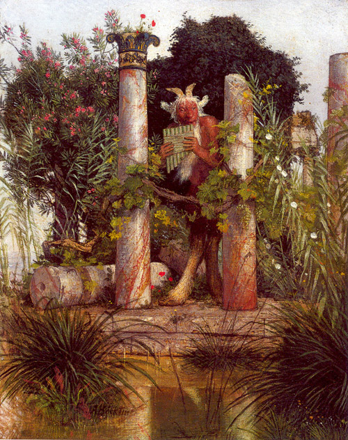 Faun, blowing the syrinx, 1875, Arnold Böcklin